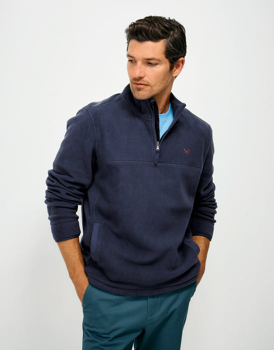Crew Clothing Mens Aldringham Half-Zip Sweatshirt in Heritage Dark Navy