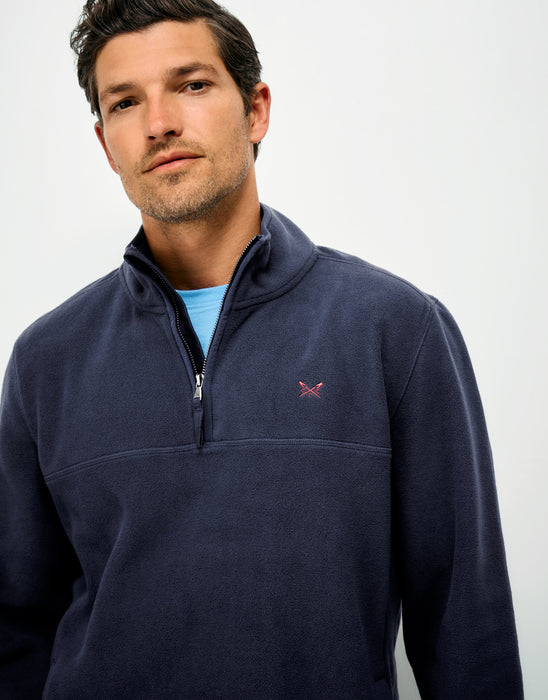 Crew Clothing Mens Aldringham Half-Zip Sweatshirt in Heritage Dark Navy