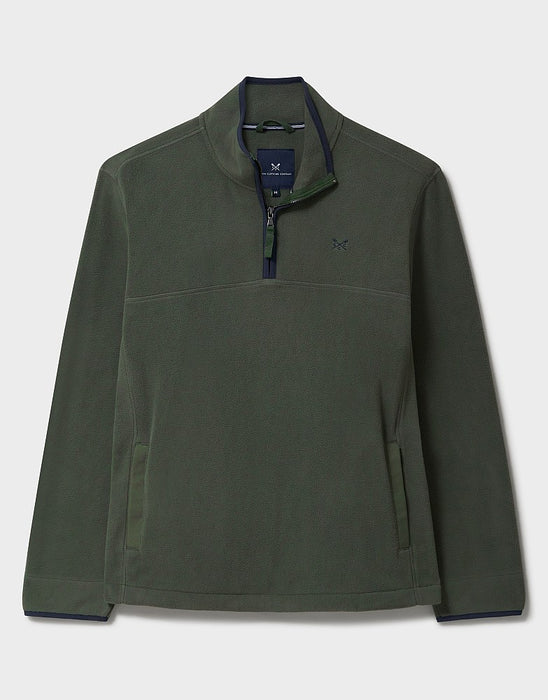 Crew Clothing Mens Aldringham Half-Zip Sweatshirt in Heritage Olive