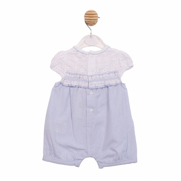 Elizabeth Anne Striped And Broderie Anglaise Romper