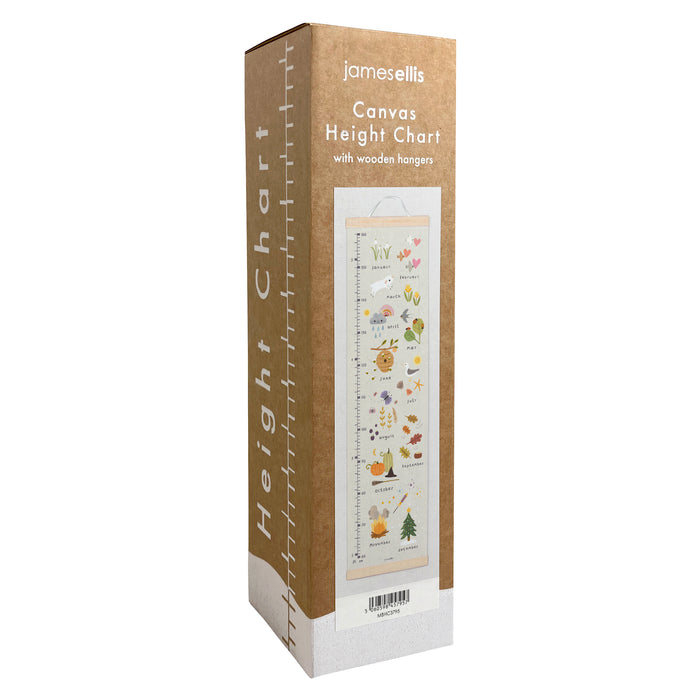 James Ellis Months of the Year Canvas and Wooden Height Chart