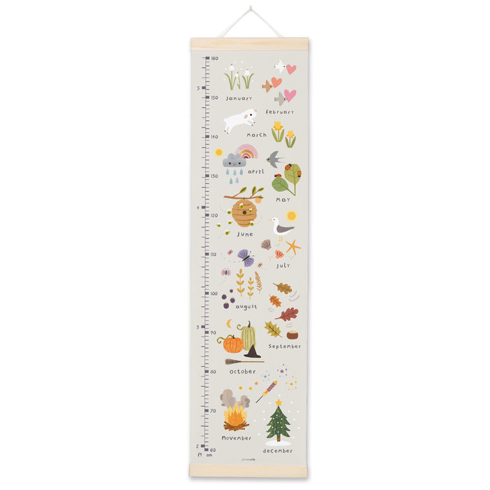 James Ellis Months of the Year Canvas and Wooden Height Chart