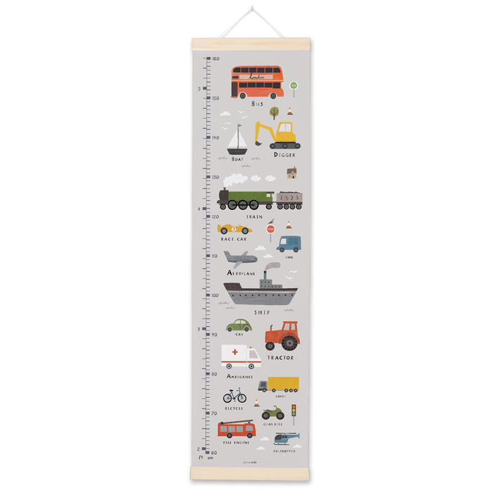 James Ellis Transport Canvas and Wooden Height Chart