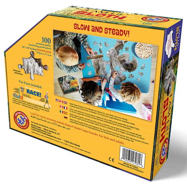Madd Capp I Am Lil Sloth, Animal Shaped 100 Piece Jigsaw Puzzle