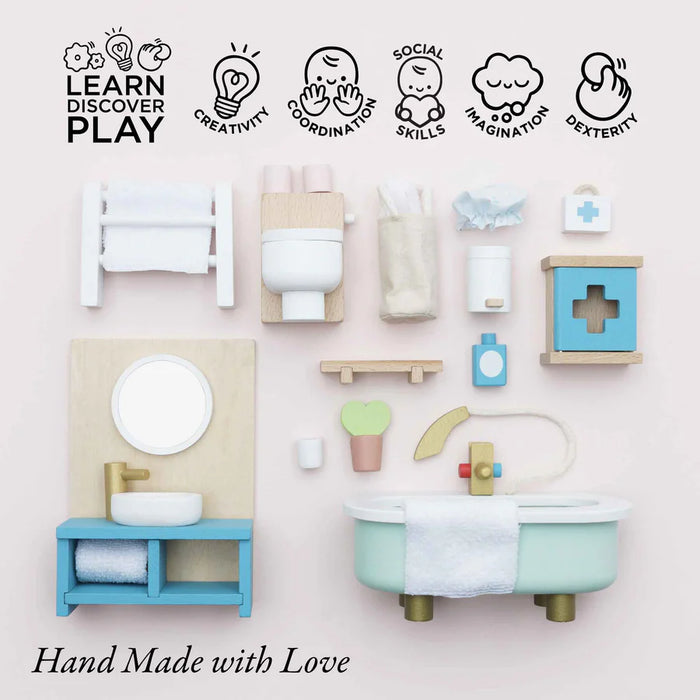 Le Toy Van Wooden Dolls house Bathroom Furniture