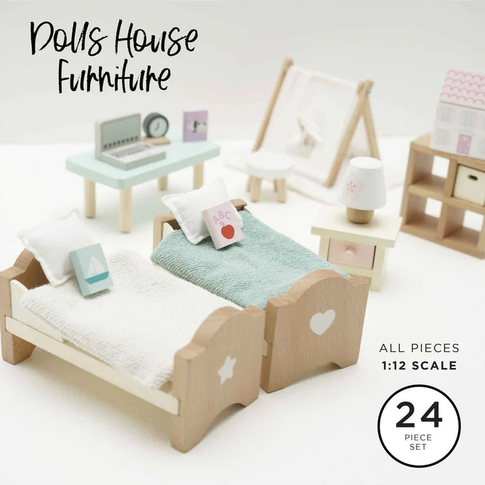 Le Toy Van Wooden Dolls house Child's Bedroom Furniture