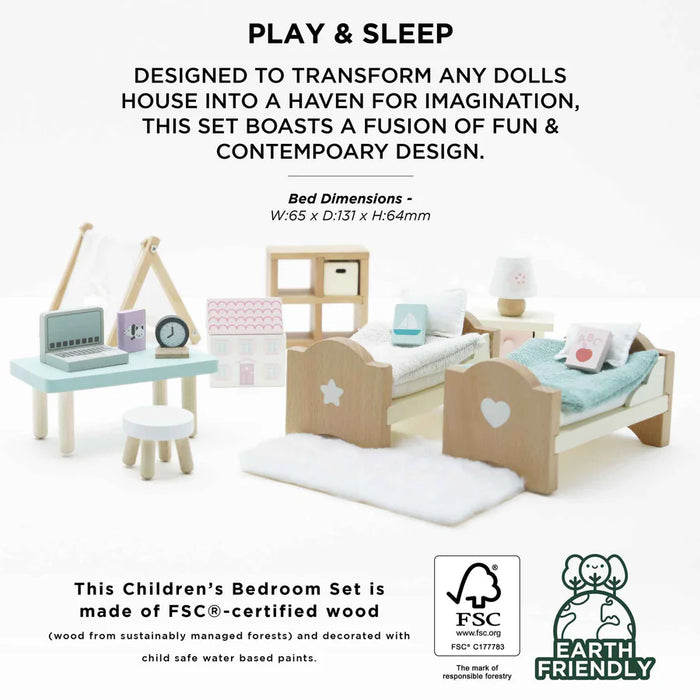 Le Toy Van Wooden Dolls house Child's Bedroom Furniture