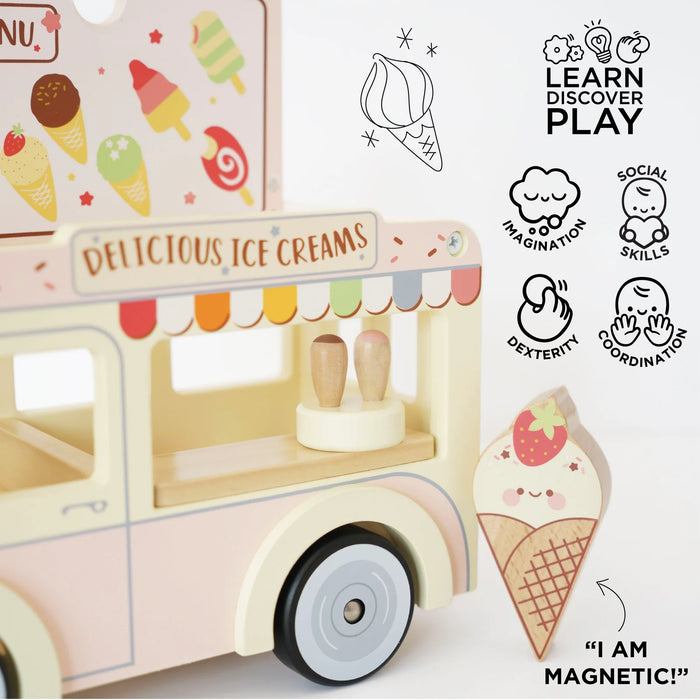 Le Toy Van Wooden Dolly Ice Cream Van