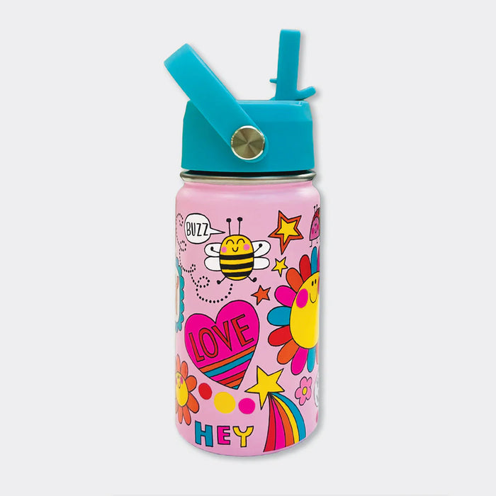 Rachel Ellen Kids Insulated Stainless Steel Water Bottle 340ml Bee Happy