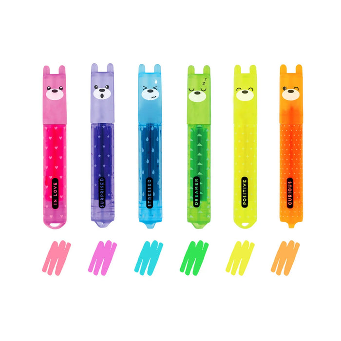 Legami Set of 6 Highlighters - Teddy Bear