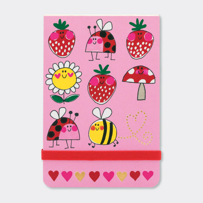 Rachel Ellen A7 Mini Notepads Bugs & Strawberries