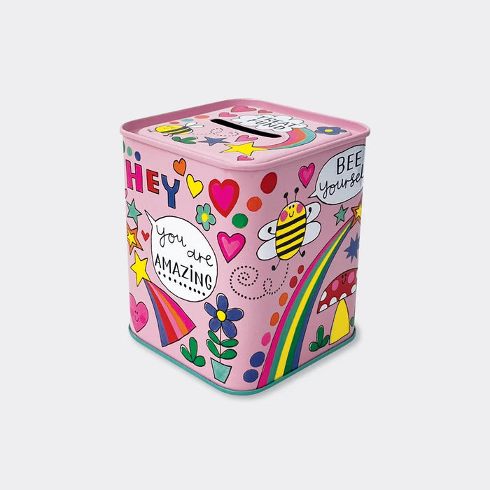 Rachel Ellen Money Box Tin - Bee Yourself
