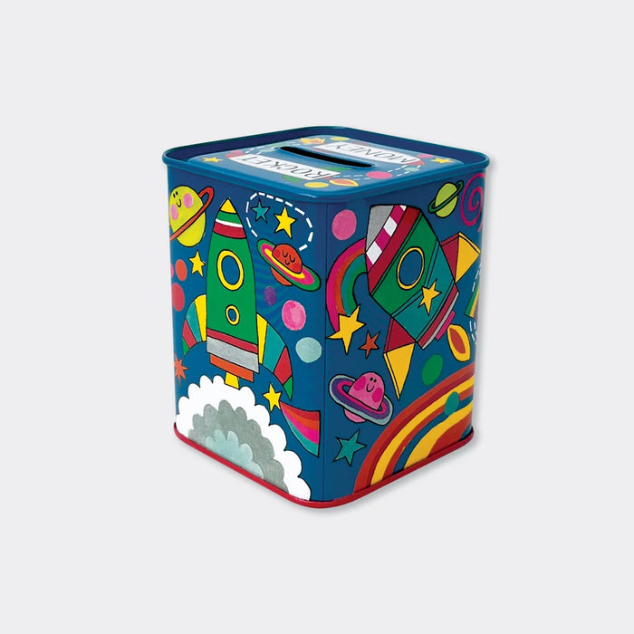 Rachel Ellen Money Box Tin - Rocket Space