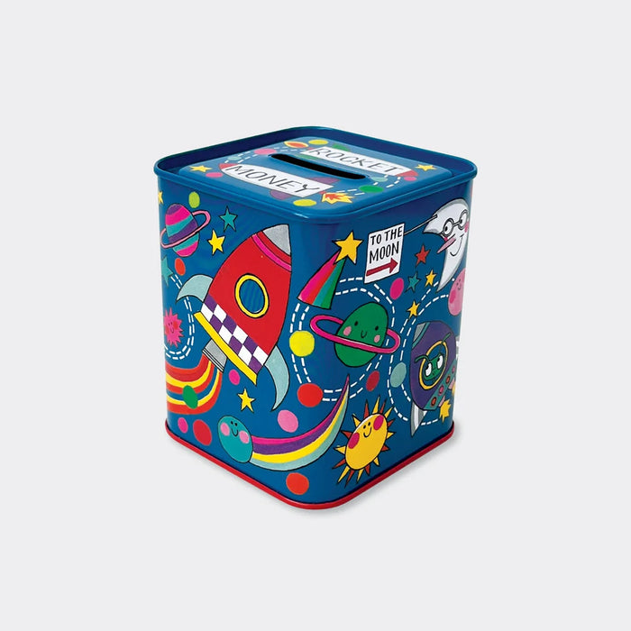 Rachel Ellen Money Box Tin - Rocket Space