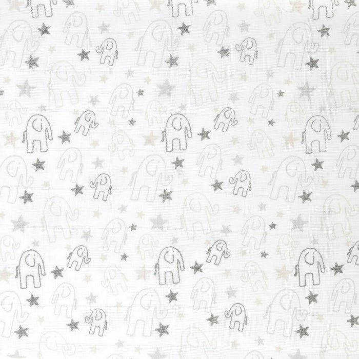 Ziggle Grey Elephant Muslin