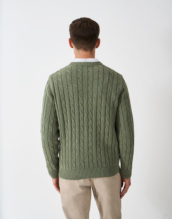 Crew Clothing Men's Oarsman Cable Crew Neck Jumper Thyme Marl