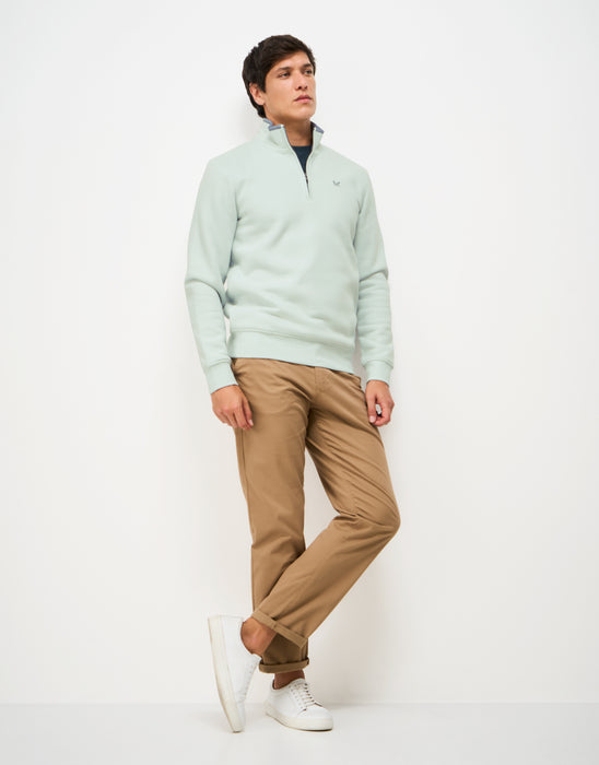 Crew Clothing Mens Classic Half Zip Sweatshirt In Crystal Blue