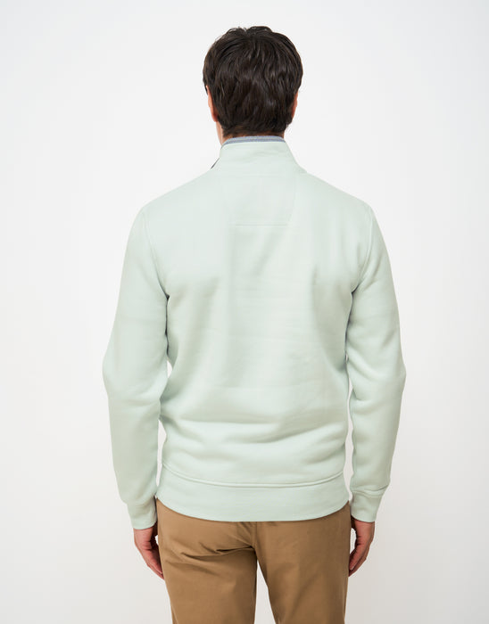 Crew Clothing Mens Classic Half Zip Sweatshirt In Crystal Blue