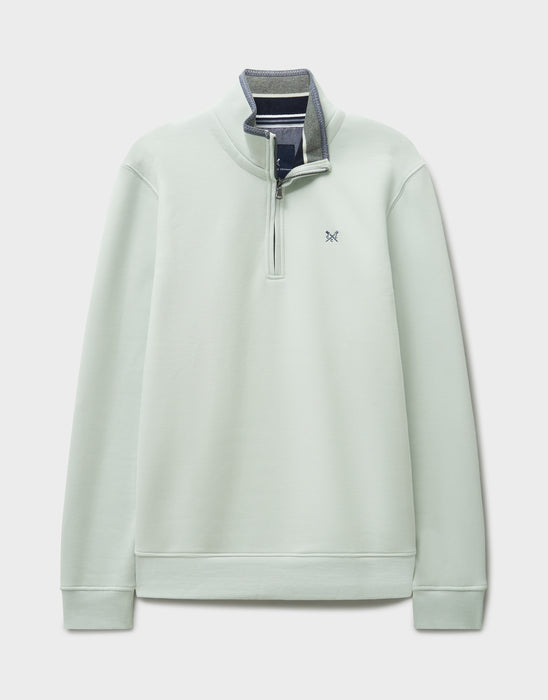 Crew Clothing Mens Classic Half Zip Sweatshirt In Crystal Blue