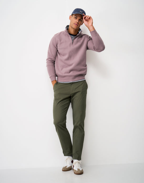 Crew Clothing Men's Classic Half Zip Sweatshirt In Twilight Marl