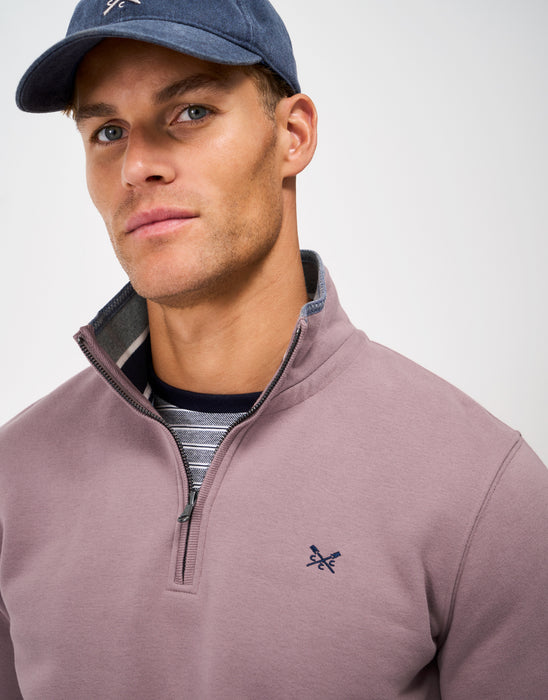 Crew Clothing Men's Classic Half Zip Sweatshirt In Twilight Marl