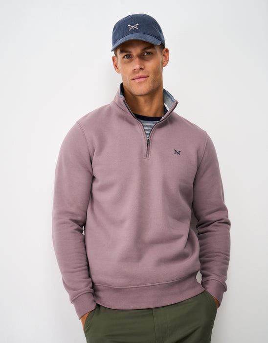 Crew Clothing Men's Classic Half Zip Sweatshirt In Twilight Marl