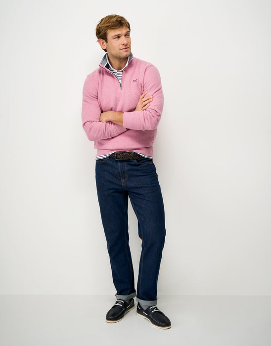 Crew Clothing Men's Classic Half Zip Sweatshirt In Pine Marl