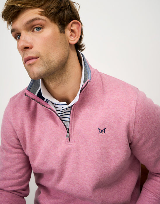 Crew Clothing Men's Classic Half Zip Sweatshirt In Pine Marl