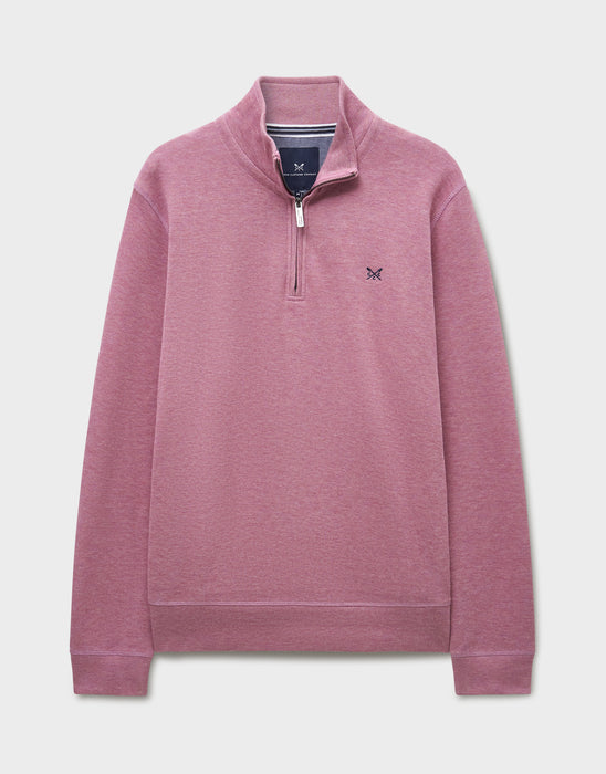 Crew Clothing Mens French Rib Half Zip Jumper In Pine Cta Marl
