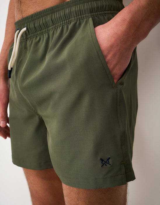 Crew Clothing Men's Plain Swim Shorts In Heritage Olive