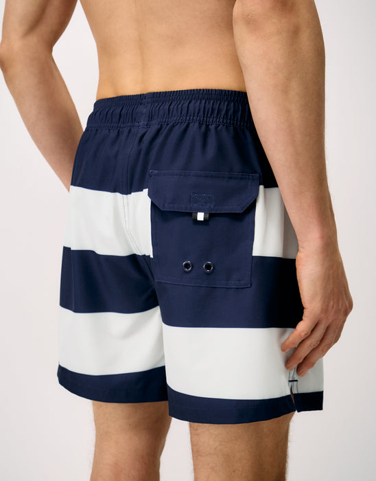 Crew Clothing Men's Heritage Stripe Swim Shorts In Heritage Dark Necru