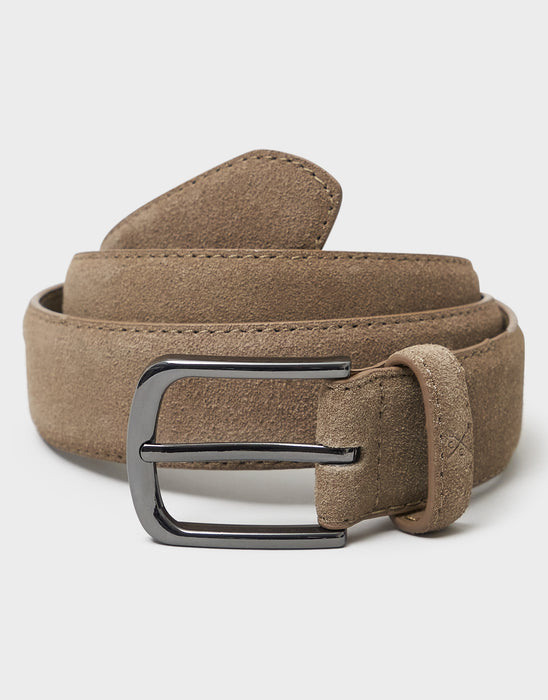Crew Clothing Men's Smart Suede Belt In Tan