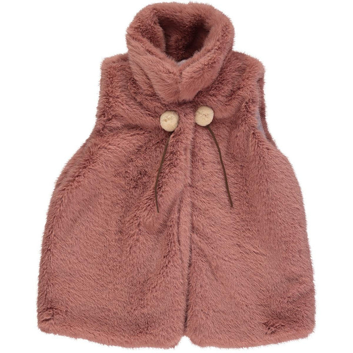 Vignette Margo Faux Fur Gilet in Rose