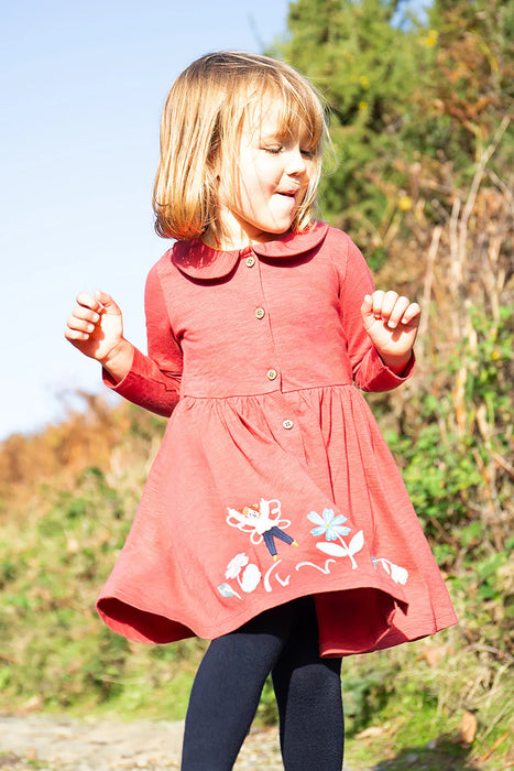 Frugi Marisa Dress Rosehip/Flowers