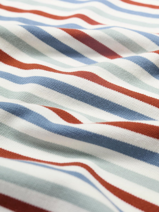 Seasalt Men's Balefire Striped Polo In Tri Mini Cornish Chalk Jasper