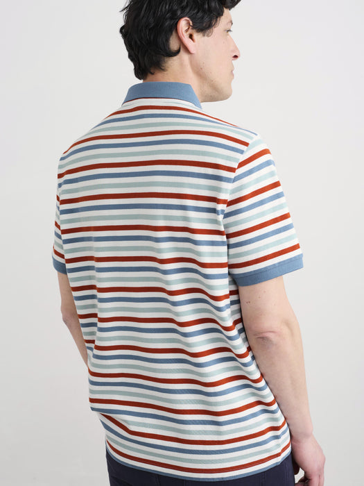 Seasalt Men's Balefire Striped Polo In Tri Mini Cornish Chalk Jasper