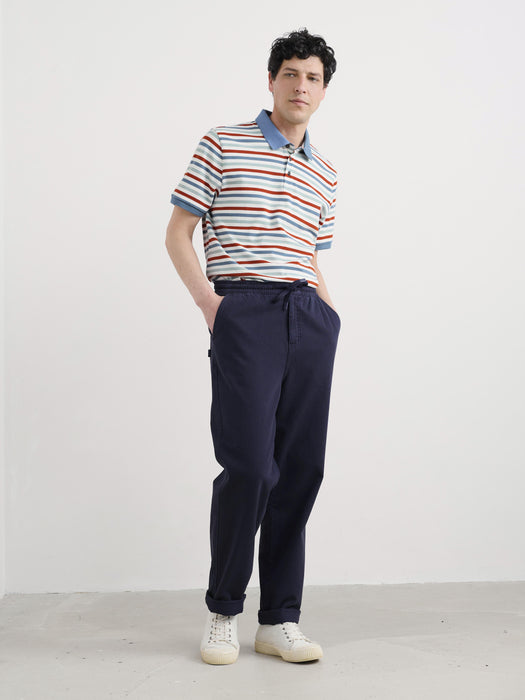 Seasalt Men's Balefire Striped Polo In Tri Mini Cornish Chalk Jasper