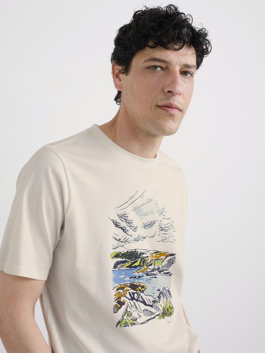 Seasalt Men's Midwatch Organic Cotton T-Shirt In Broughton Bay Chalk