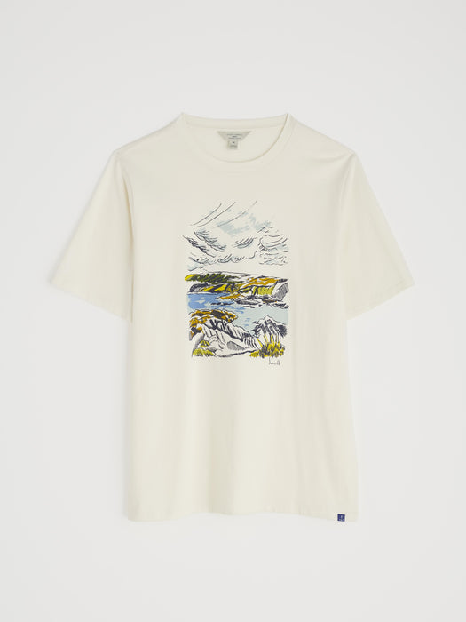 Seasalt Men's Midwatch Organic Cotton T-Shirt In Broughton Bay Chalk