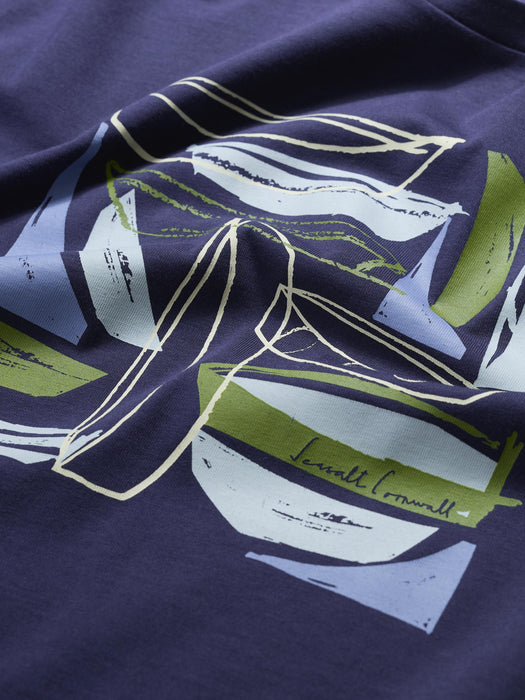 Seasalt Men's Midwatch Organic Cotton T-Shirt In Hull Sketch Maritime