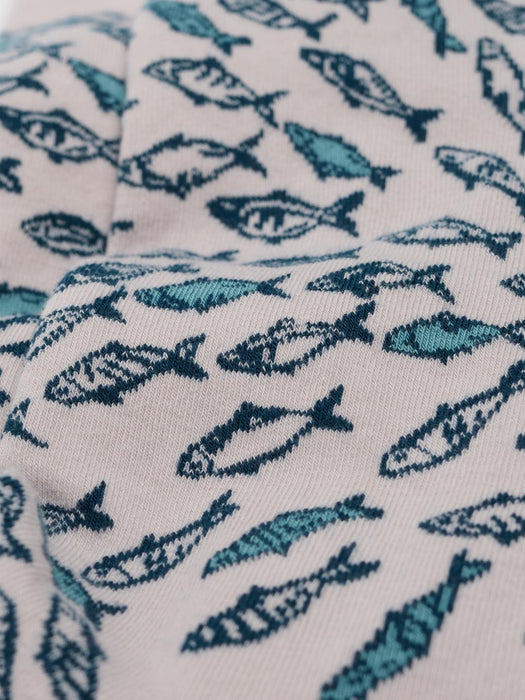Seasalt Men's Arty Organic Cotton Socks In Fish Swimming Driftwood