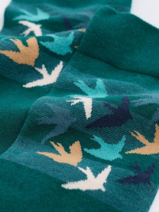 Seasalt Men's Arty Organic Cotton Socks In Flight Path Collage Dark Wreckage