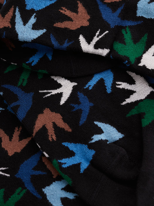 Seasalt Men's Bamboo Arty Socks In Flight Path Collage Inkwell