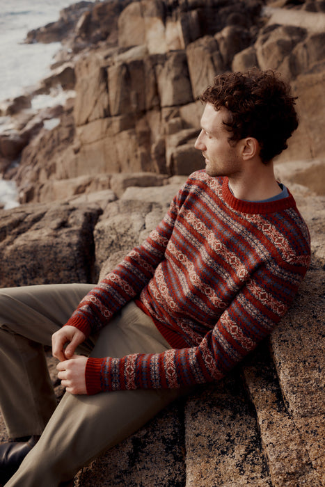 Seasalt Men's Carracks Jumper In Ewin Dark Cinnamon