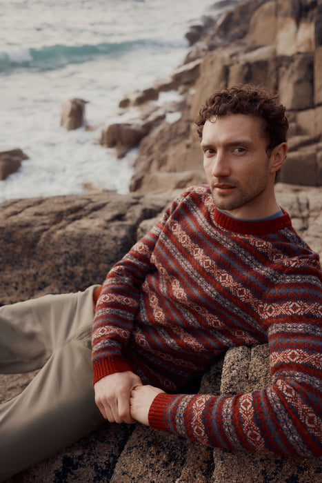 Seasalt Men's Carracks Jumper In Ewin Dark Cinnamon