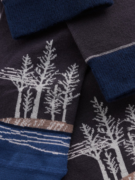 Seasalt Men's Everyday Socks In Woodland Sketches Slate