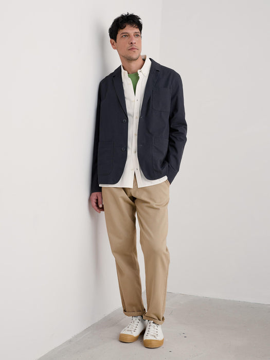 Seasalt Men's Jenken Striped Oxford Shirt In Chalk