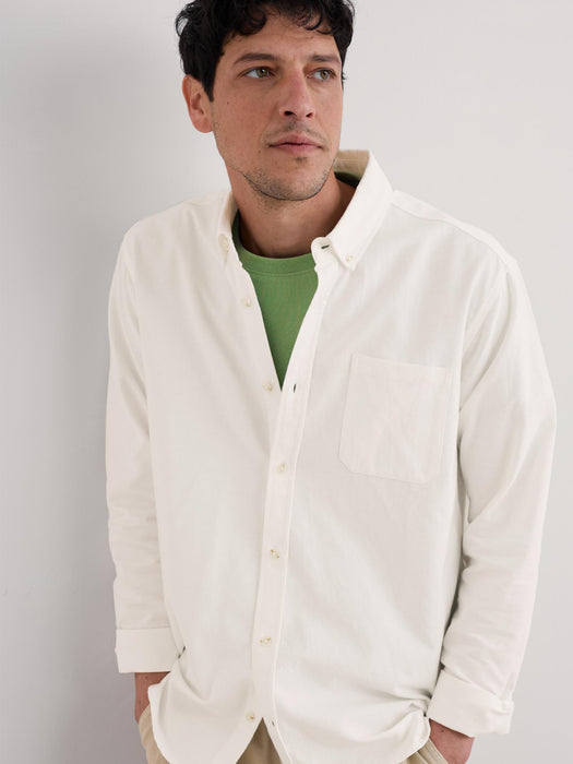 Seasalt Men's Jenken Striped Oxford Shirt In Chalk