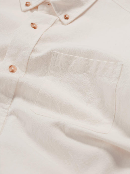 Seasalt Men's Jenken Striped Oxford Shirt In Chalk