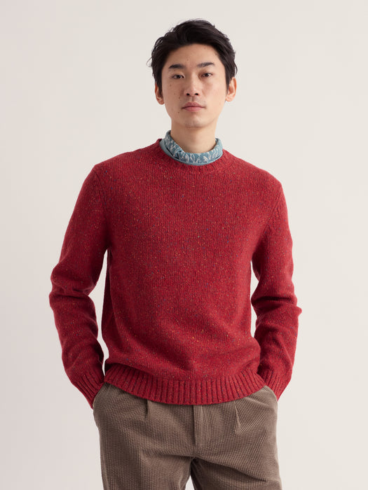 Seasalt Men's Prow Crew Neck Jumper In Crab Apple
